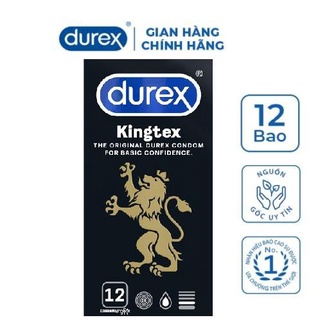 Bao cao su Durex Kingtex, size 49mm, Hộp 12 cái, Durex Kingtex ôm sát,Tăng cảm xúc mãnh liệt