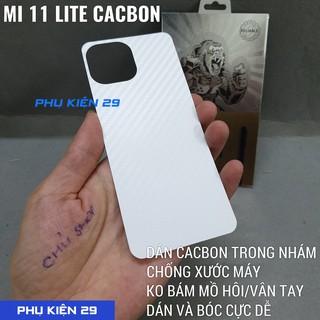 [Xiaomi Mi 11/ 11 Pro/ 11 Lite/ 11 Ultra] Combo dán lưng 3D chống xước vân Cacbon, dán kính camera