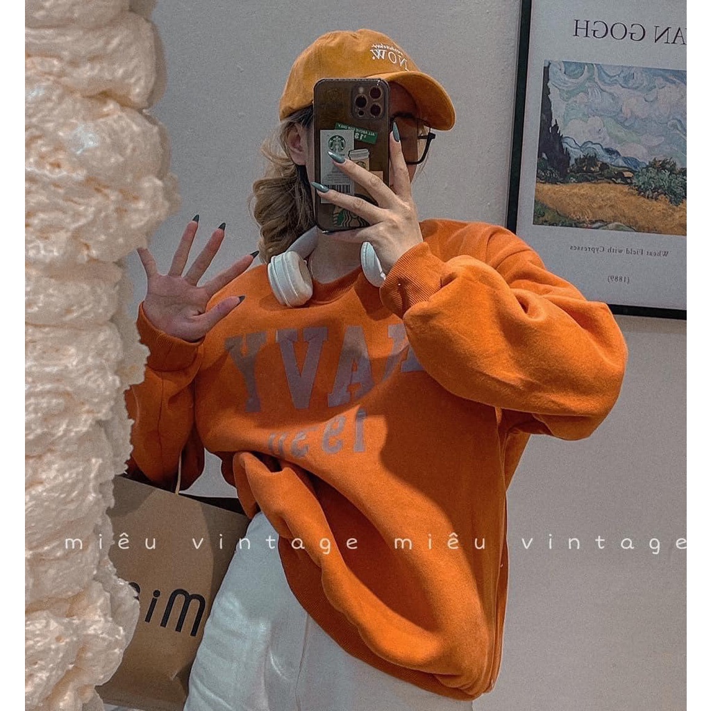 Áo Sweater nỉ Navy Màu Siêu Chất