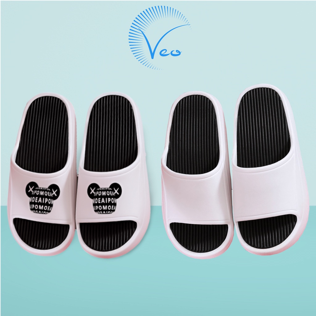 Dép đúc Bánh Mì Nam Nữ Hình Gấu chất liệu EVA cao cấp không thấm nước đế cao 5cm - VeoStore