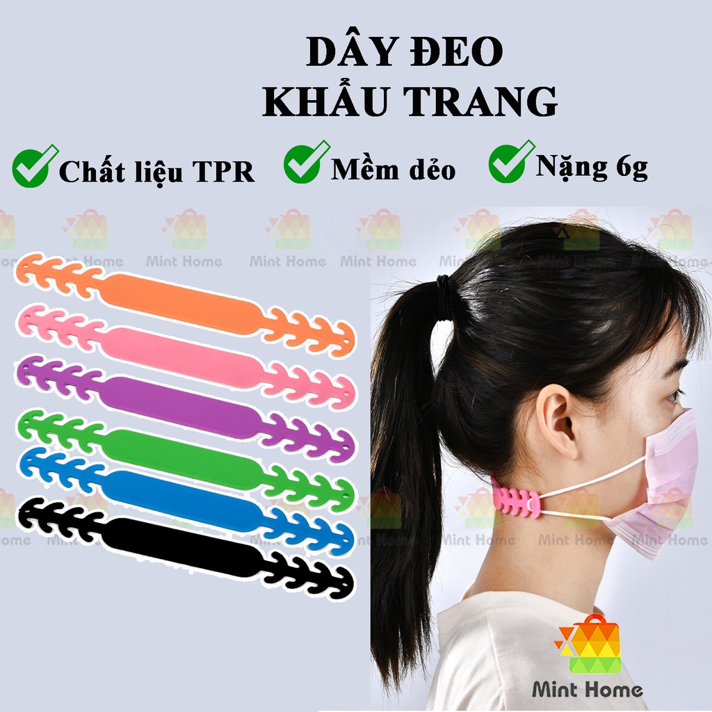 Quai dây đeo khẩu trang silicon mềm chống đau tai tránh mất thất lạc