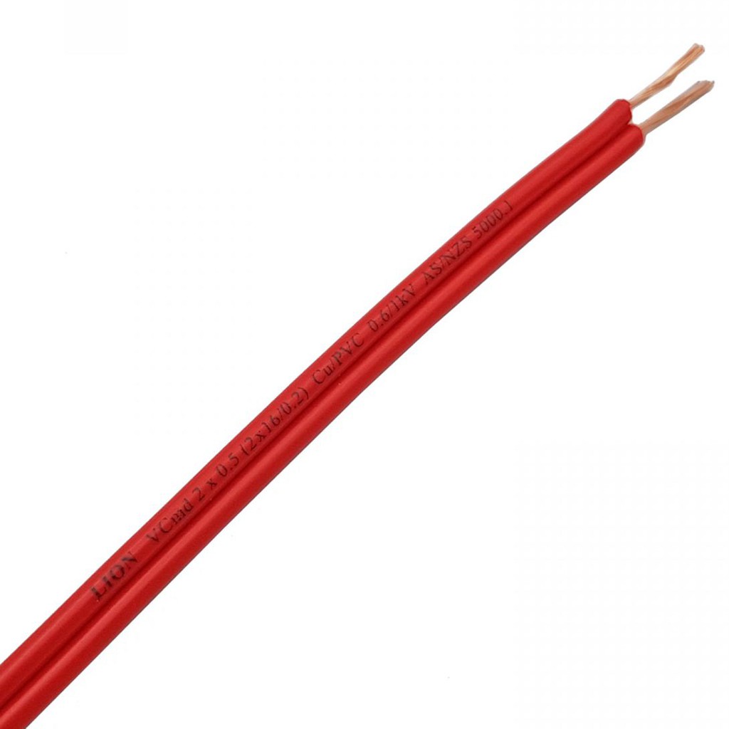Dây điện đơn - đôi Lion VCm 0.5mm, 0.75mm, 1mm màu đỏ - màu đen - màu xám