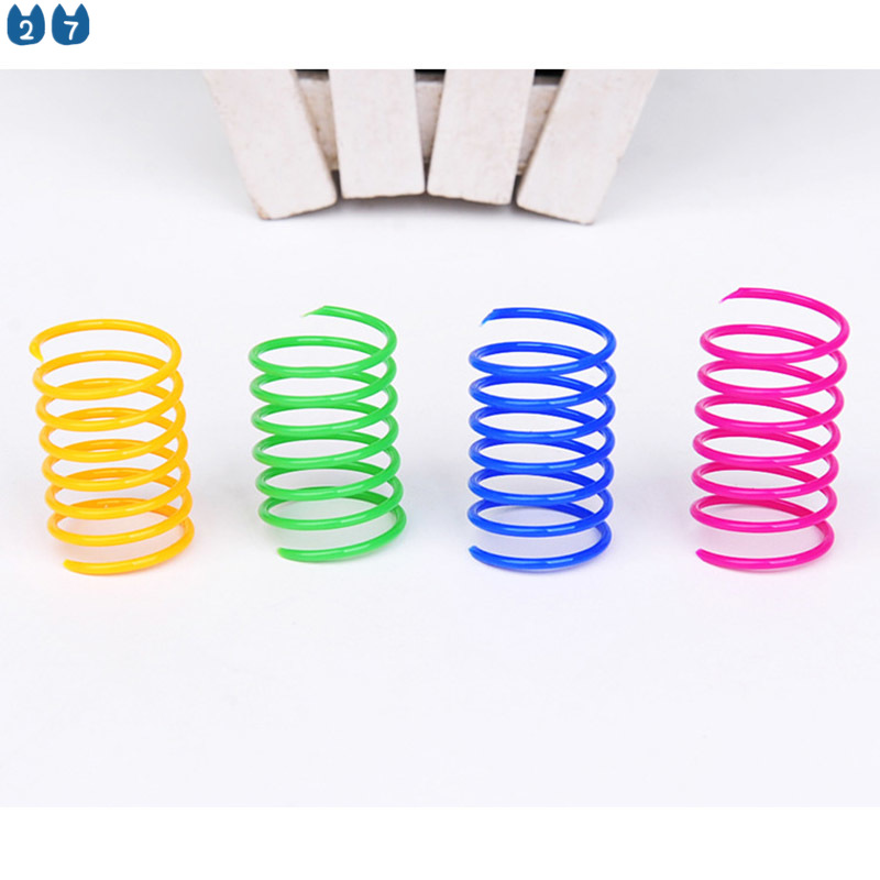 Set 4 Dây Lò Xo Đồ Chơi Bằng Nhựa Nhiều Màu Dành Cho Mèo Cưng 27