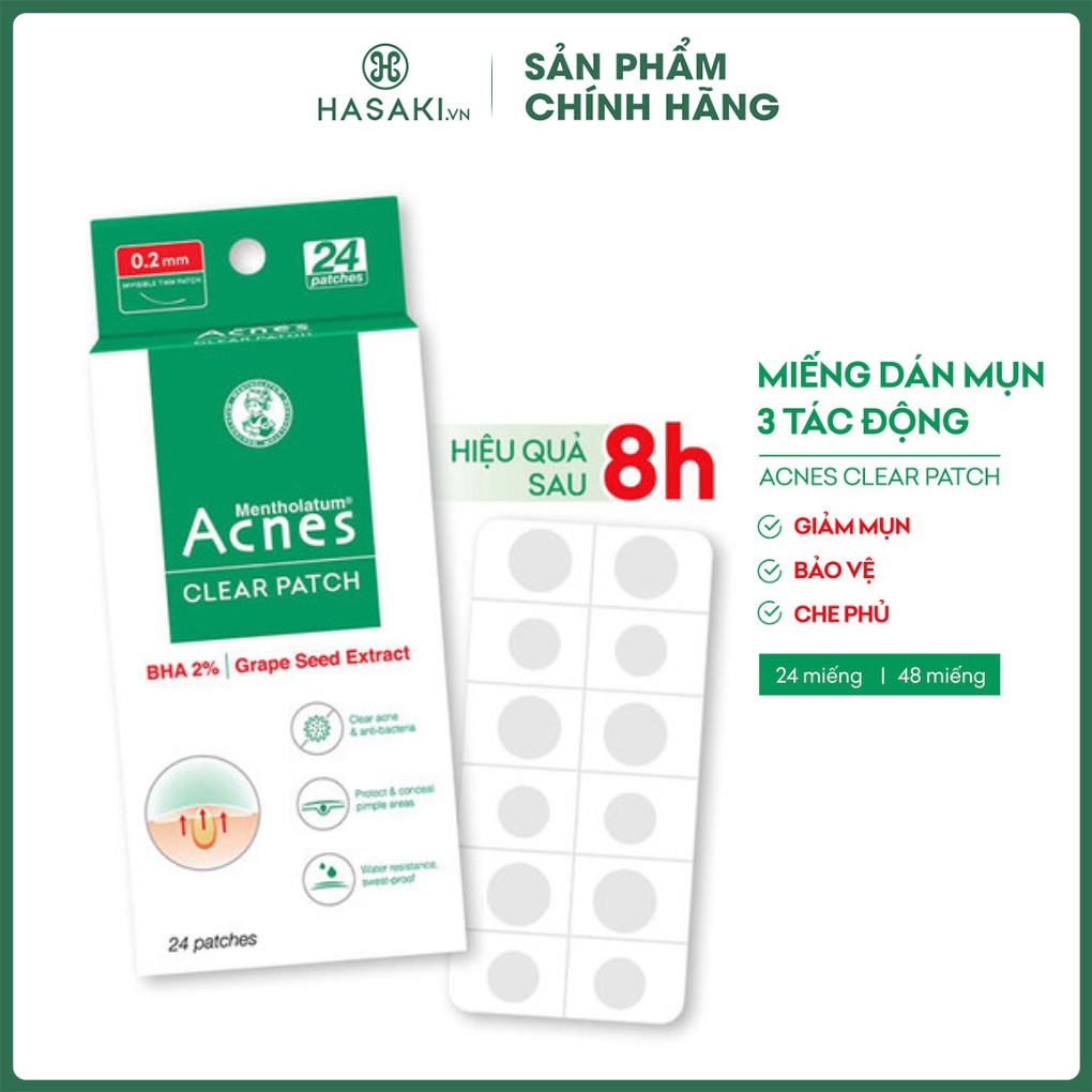 Miếng Dán Mụn Acnes Giúp Giảm Mụn 48 Miếng Clear Patch Hasaki sản phẩm chính hãng