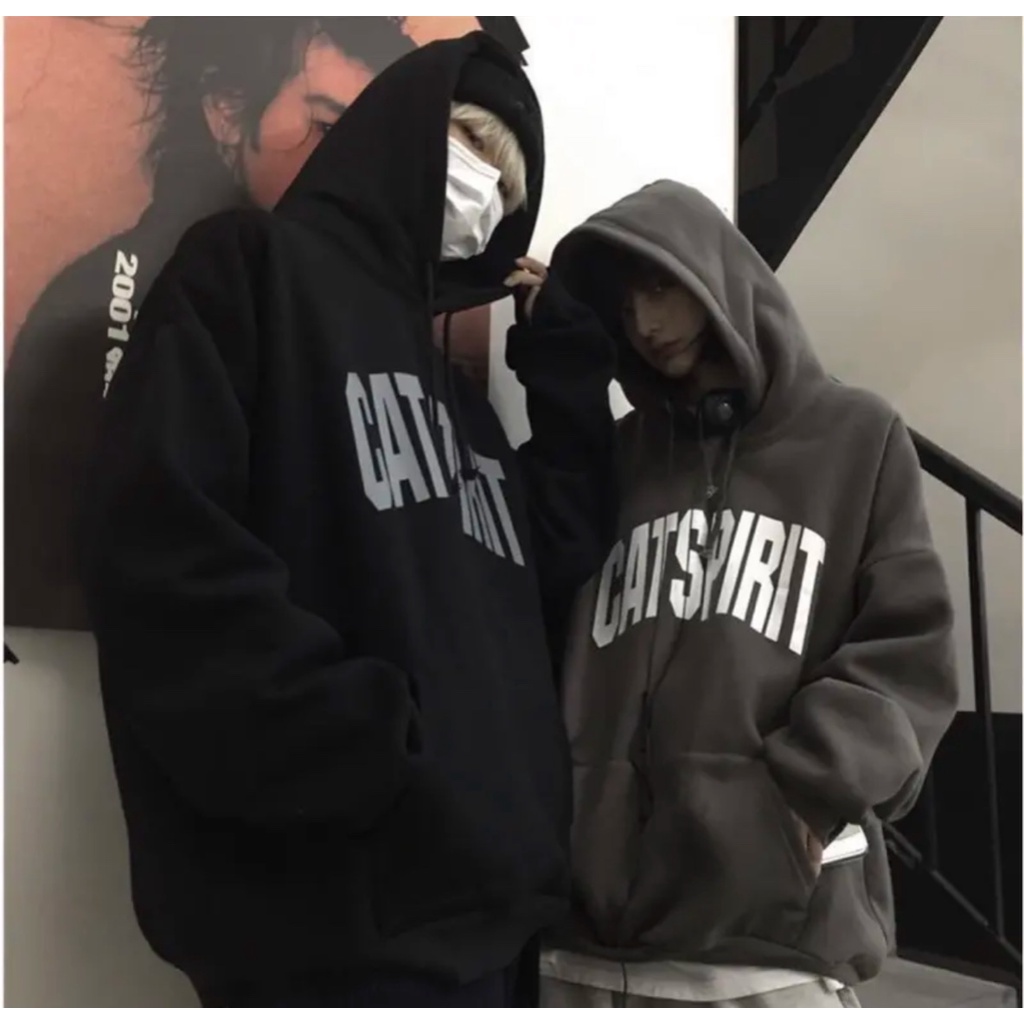 Áo nỉ có mũ , áo hoodie họa tiết catspirit giữ ngực siêu cháy nam nữ mặc đều đẹp