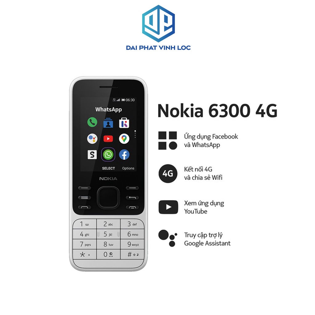 Điện Thoại Nokia 6300 4G 2 Sim Pin Khủng Siêu Bền Loa To Rẻ Trẻ Đẹp Nghe Gọi Phổ Thông Nhỏ Gọn Full Box Đại Phát | WebRaoVat - webraovat.net.vn