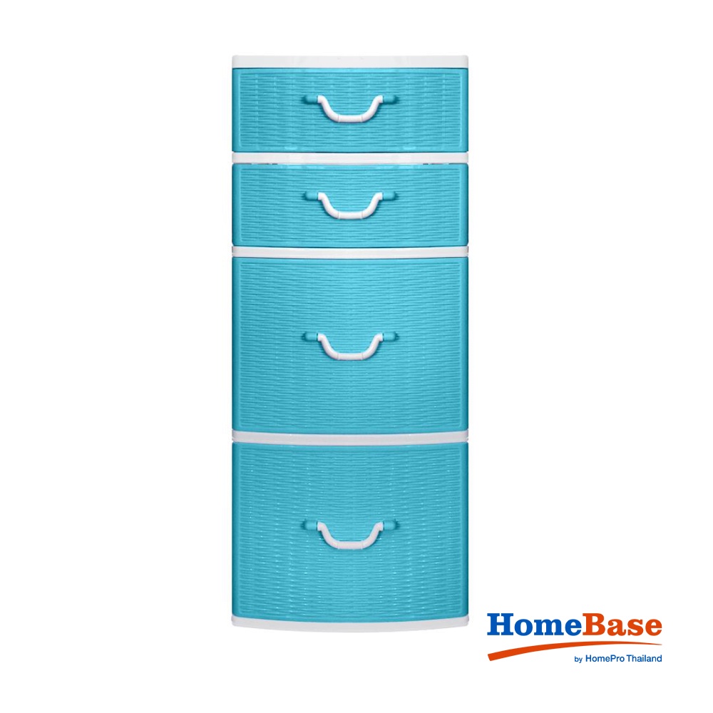 HomeBase ME LIVING Tủ nhựa 4 tầng MIRACLE Thái Lan W42xD49xH110cm màu xanh dương