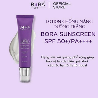 Kem Chống Nắng BORA UV SUNSCREEN LOTION SPF 50+/ PA++++ Bảo Vệ Da 12h Tuýp 70g