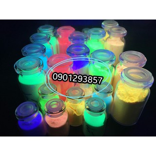 Combo 7 lọ bột dạ quang ( 1 lọ 5g) TẶNG kèm sơn pha-kèm ảnh thật