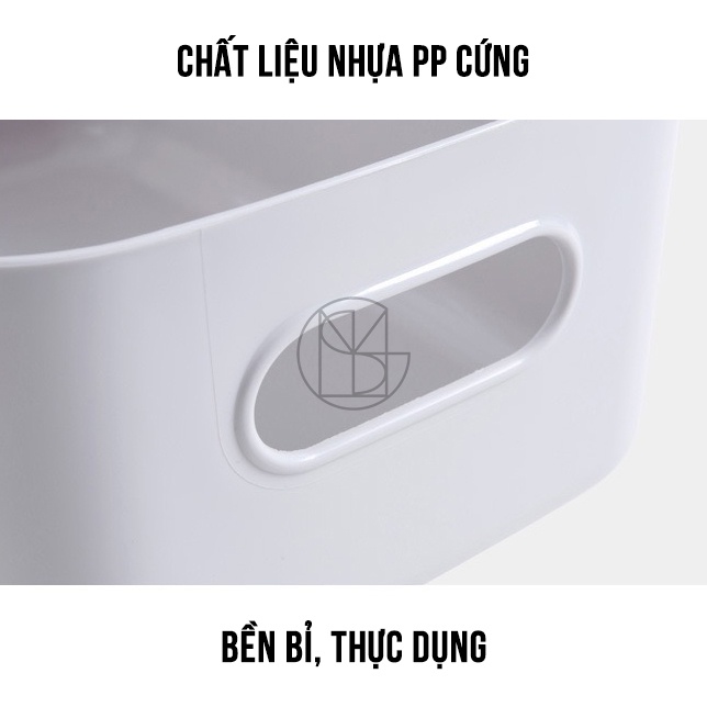 Hộp Đựng Đồ bằng nhựa, có tay cầm, nhiều kích thước, màu trắng đẹp