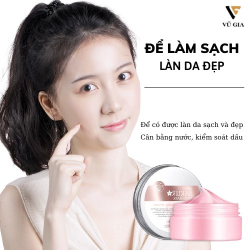 Mặt Nạ Đất Sét, Mặt Nạ Bùn Đất Sét Hoa Anh Đào LAIKOU Dưỡng Trắng Dưỡng Ẩm Loại Bỏ Mụn Đầu Đen Giúp Da Mịn Màng 80g