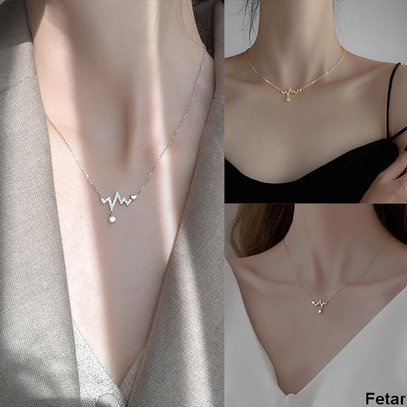 ✨✨Vòng cổ Mặt Hình Nhịp Tim Kiểu Dáng Thời Trang Cho Nữ
