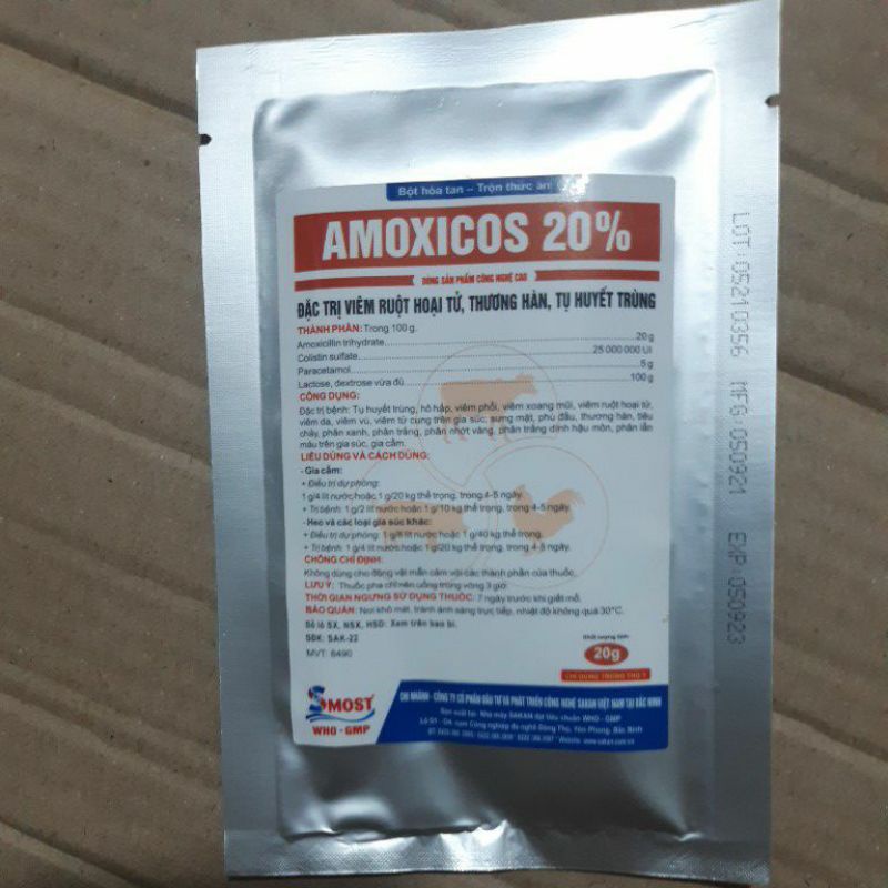 Bột pha cao cấp Amoxcolis 20% 20g