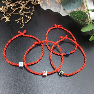 Vòng tay nữ dây đính chữ theo tên Vòng tay Màu Đỏ Handmade V31 Vòng tay Kimii