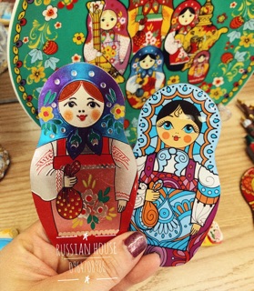 Miếng dán tủ lạnh búp bê Nga