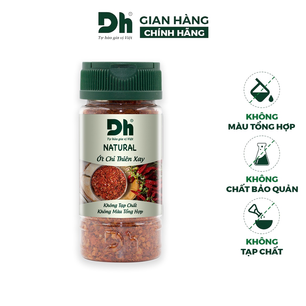 Ớt chỉ thiên xay nguyên chất Natural DH Foods chế biến món ăn 30gr/50gr
