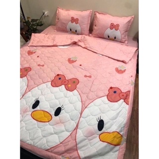 Set chăn hè ga gối Cotton poly trần bông ba lớp hàng loại 1