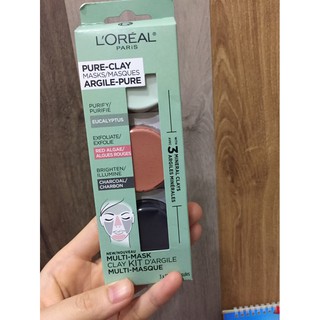 Bộ sản phẩm mặt nạ đất sét L'Oreal Paris Pure-Clay Mask