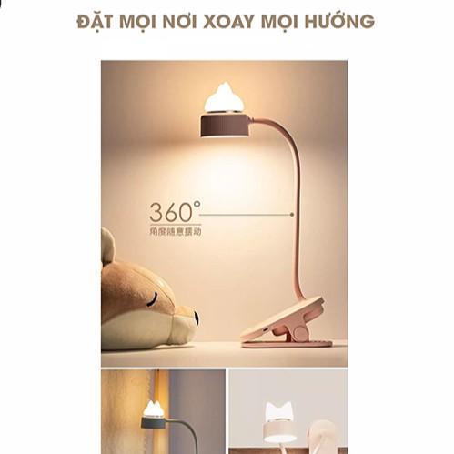 [Mã SR14MAY5 giảm 20K đơn 50K] Đèn Led Kẹp Bàn Tích Điện Remax RTE535, Đèn Kẹp Bàn Chống Cận Cho Bé Và Người Lớn