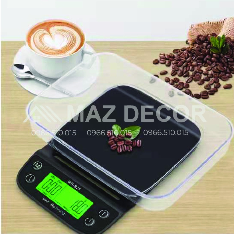 [Chính hãng giá sỉ] Cân điện tử tiểu ly độ chính xác cao trừ bì chuyên đong cà phê, làm bánh 3kg/0,1gam giá rẻ WH-B25