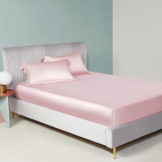 Bộ 4 Món Ga Gối Phi Lụa Mát Mịn - Hồng Phấn - Sỉ Ga Phi Lụa