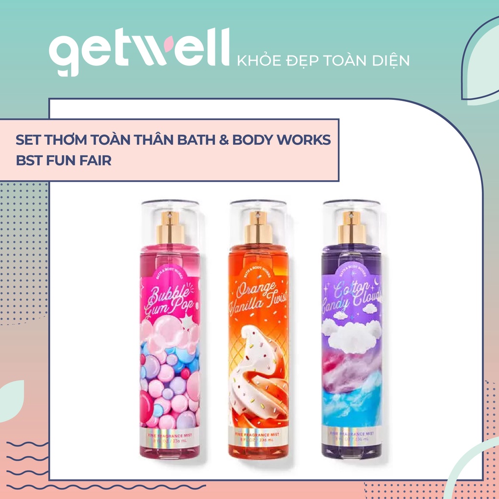 Xịt thơm Body Mist Bath & Body Works BUBBLE GUM POP ORANGE VANILLA TWIST