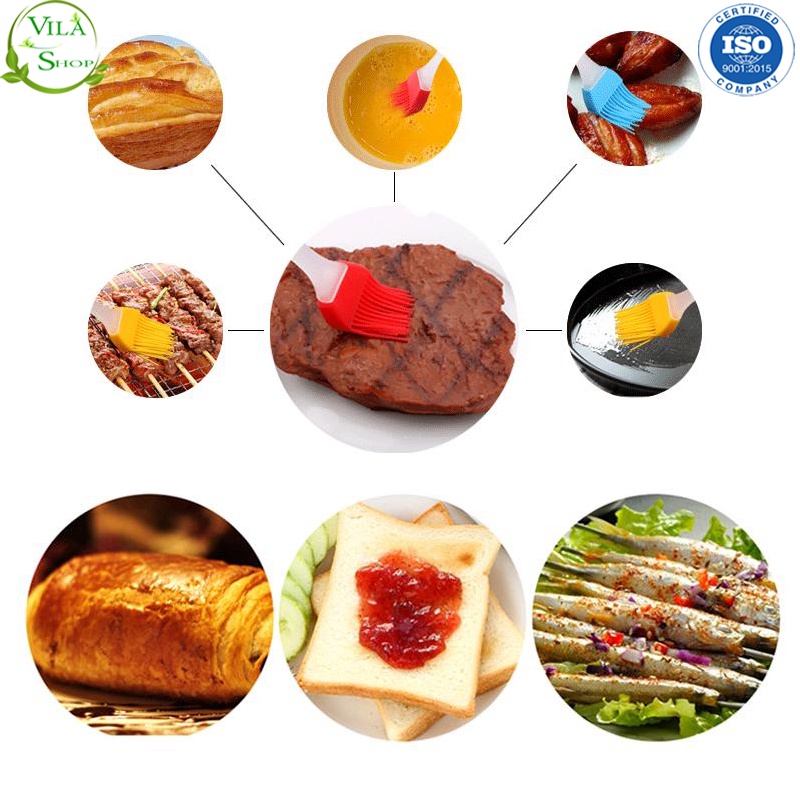 Chổi Quét Dầu, Chổi Silicon Quét Mỡ, Quét Mặt Bánh, Đồ Nướng Chất Liệu Silicon An Toàn Chịu Nhiệt
