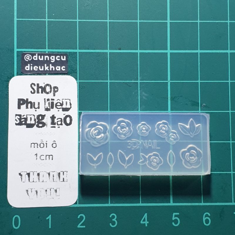 Khuôn  hoa lá  silicon trang trí móng - HL002
