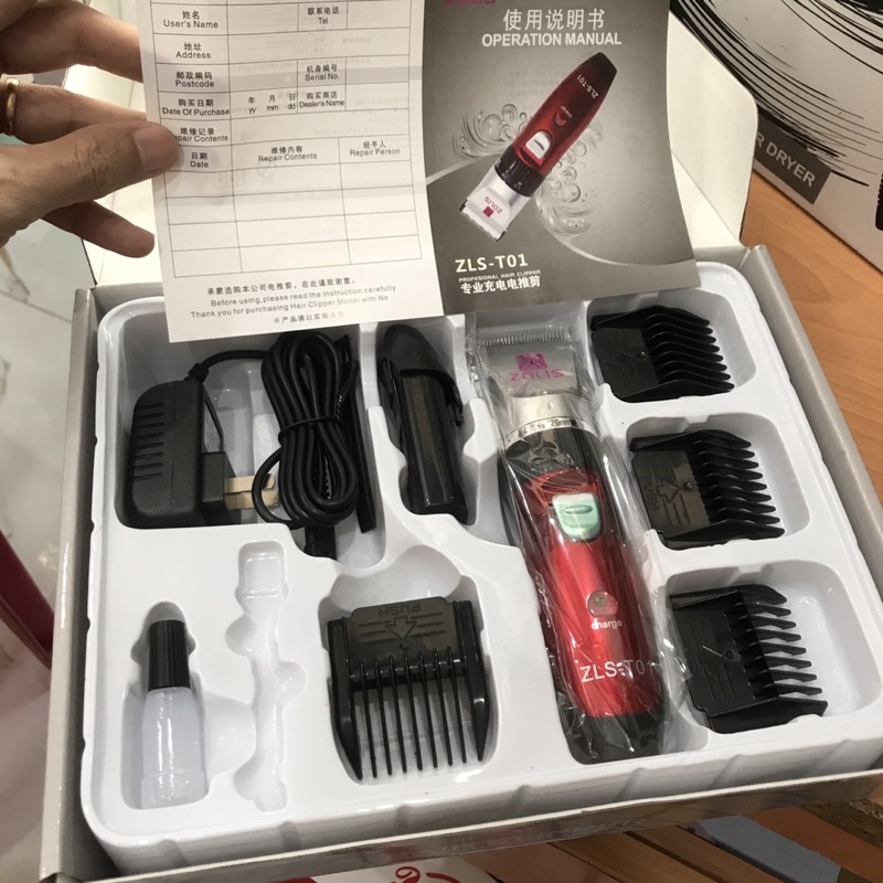 Tông Đơ Cắt Tóc-2 Pin Sạc-Đầy Đủ Phụ Kiện Đi kèm