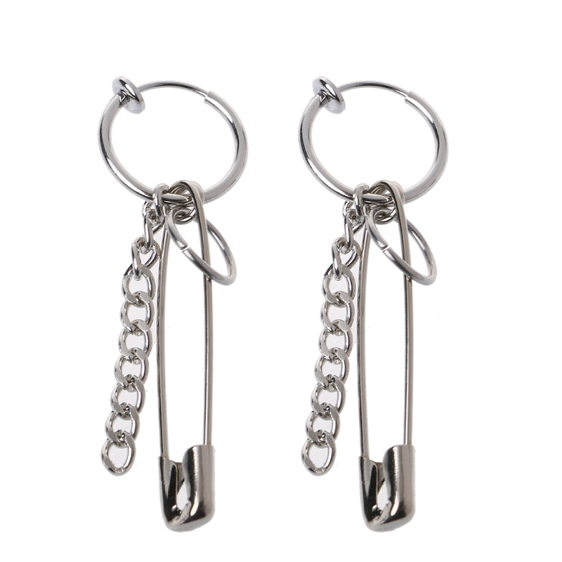 Khuyên tai dài gắn ghim băng phong cách Hàn Quốc thời trang