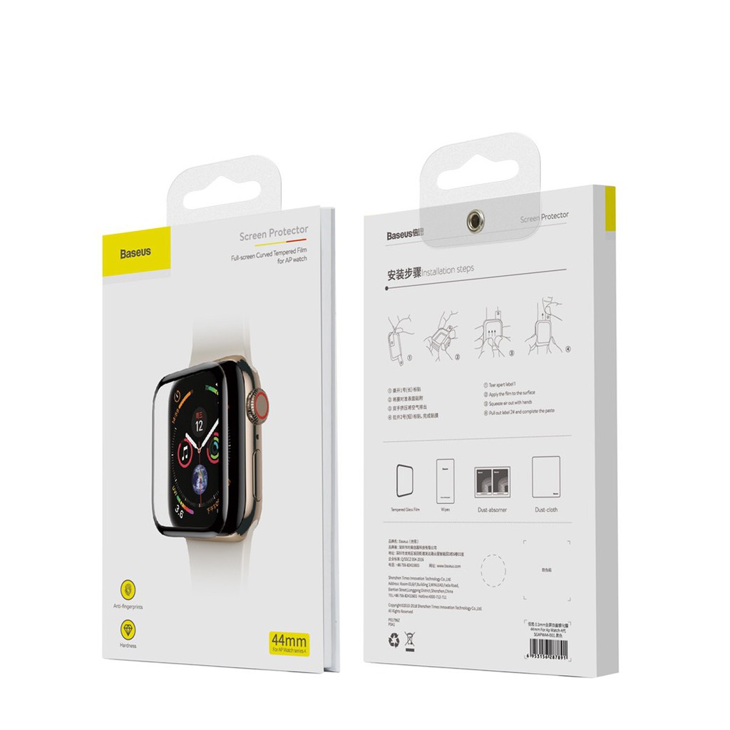 Kính cường lực Full viền 5 lớp chống trầy Baseus Full Screen Curved Tempered Glass dùng cho Apple Watch