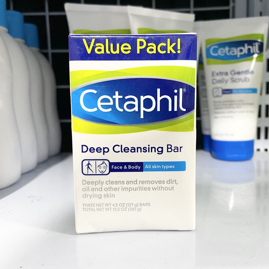 Thanh xà phòng rửa mặt &amp; tắm toàn thân Cetaphil Genltle Cleansing Bar 127g