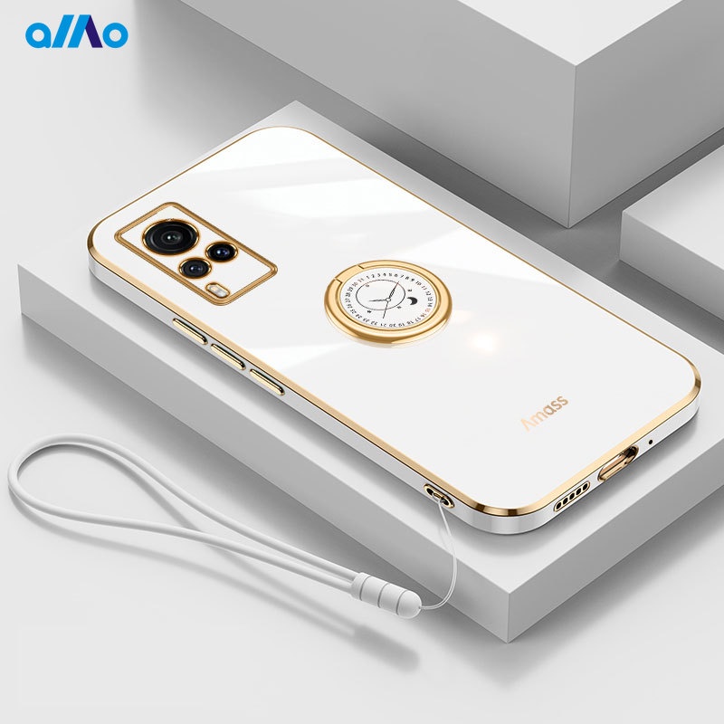 Ốp Lưng Kim Tuyến Nước Kèm Nhẫn Móc Ngón Tay Và Dây Đeo Cho Vivo Y22s Y22 Y33s Y33 Y21s Y21 Y 51 31 Y5