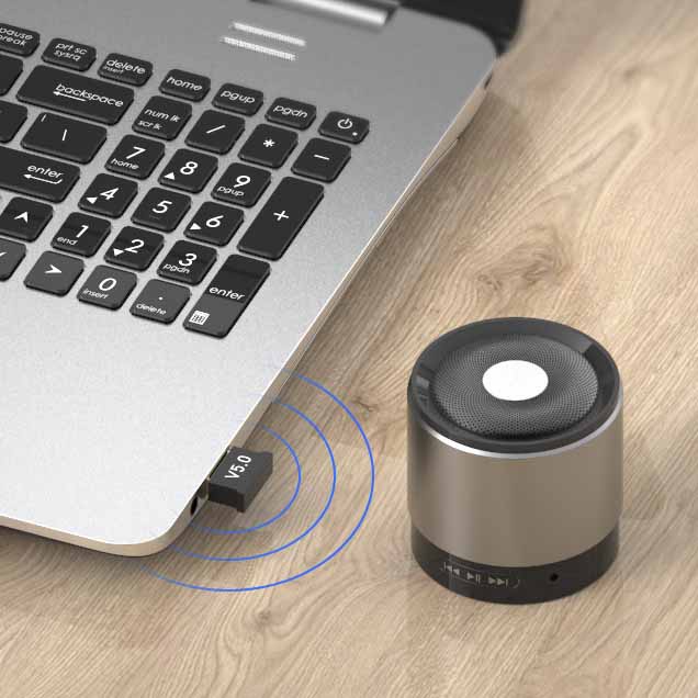 USB Bluetooth 5.0 bổ sung bluetooth cho máy tính để bàn, cho laptop bị hỏng bluetooth phạm vi 15m