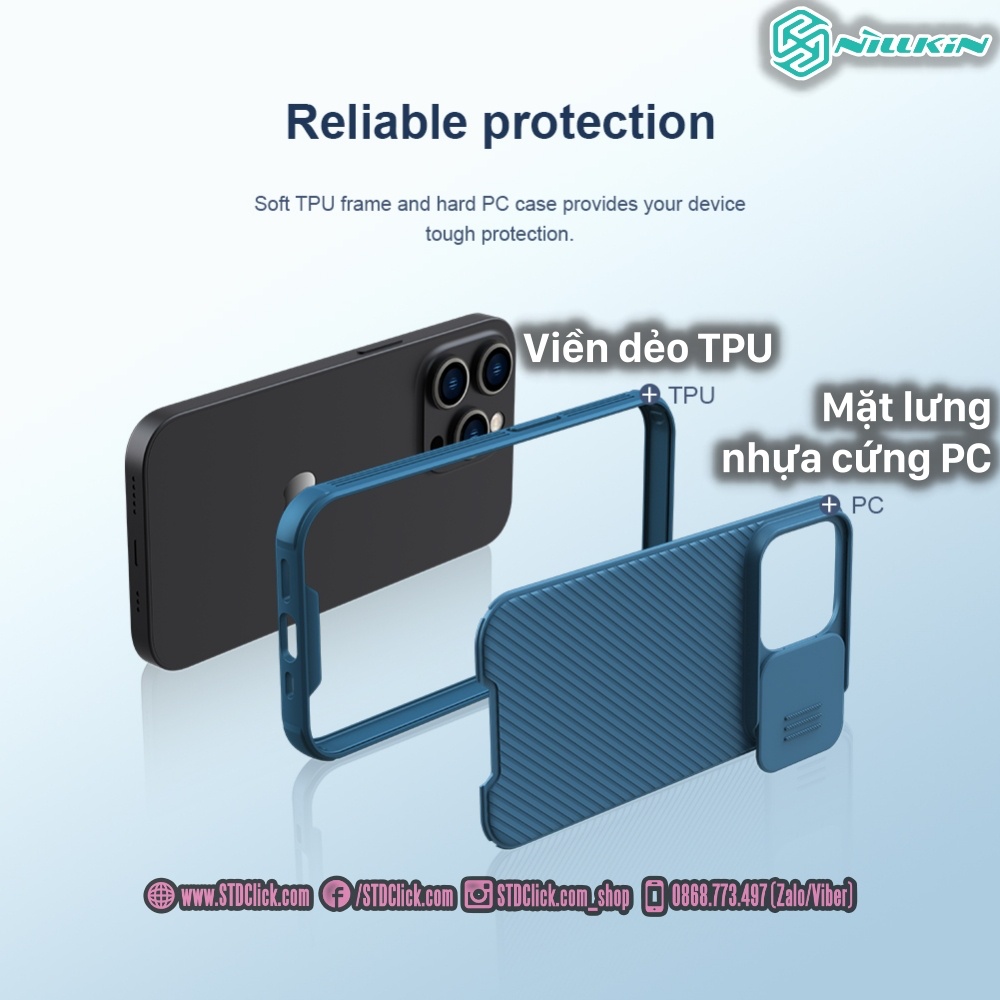 ỐP LƯNG IPHONE 14 PRO MAX NILLKIN CAMSHIELD PRO MAGNETIC NILLKIN HỔ TRỢ SẠC KHÔNG DÂY NAM CHÂM CHÍNH HÃNG