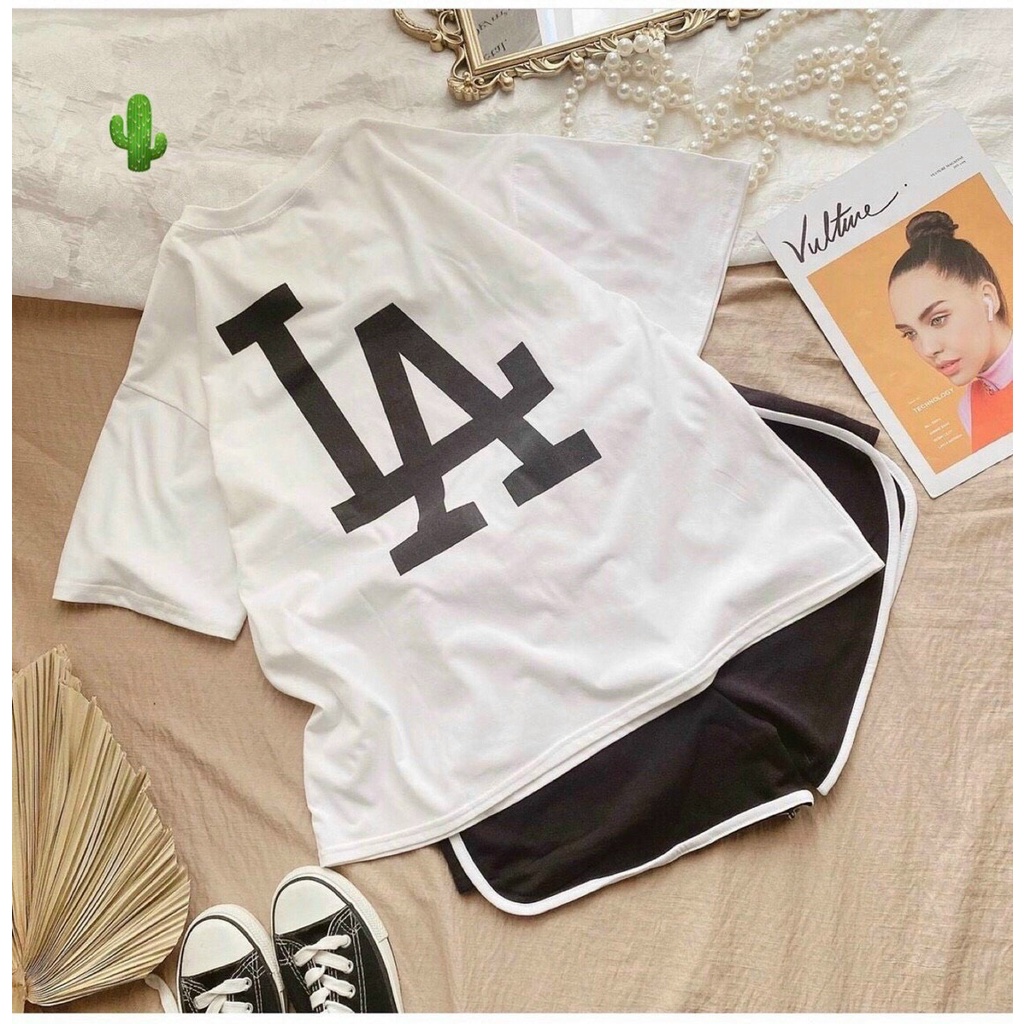 sét bộ đùi áo LA ngắn tay phối quần short viền