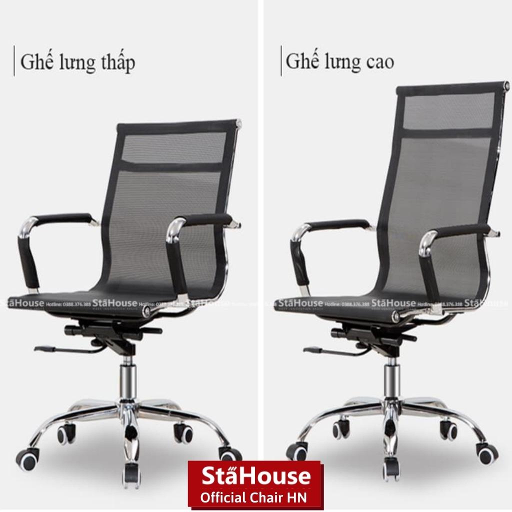 Ghế Văn Phòng Lưng Lưới Chân Xoay GX205-206, Ghế Làm Việc Stahouse Official Chair HN