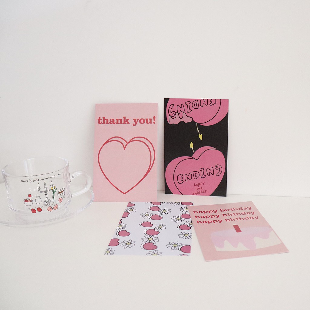 Set Of 4 Birthday Cards For Decoration