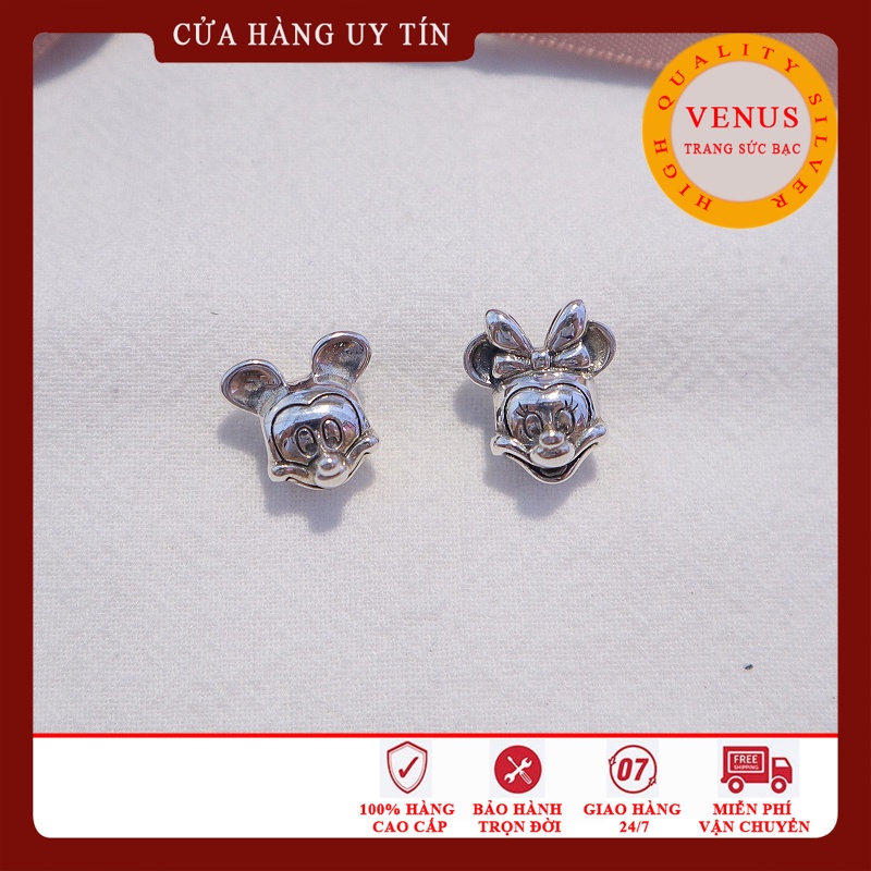 [Charm bạc 925 cao cấp] Charm Micky &amp; Minine bạc- Mã sản phẩm VENUSMM