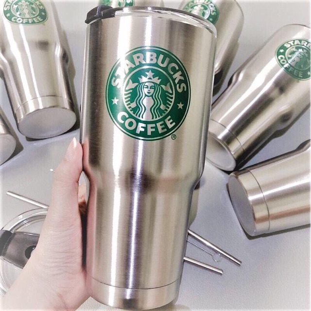LY GIỮ NHIỆT STARBUCKS COFEE THÁI LAN 900ML/ Cốc giữ nhiệt CỰC XỊN STARBUCKS INOX FULL BOX Túi Đựng, Ống Hút, Cọ rửa