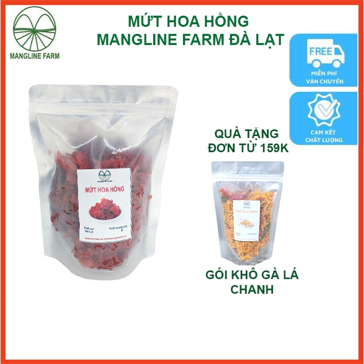 Mứt hoa hồng Mangline Farm Đà Lạt 500g đồ ăn vặt chua ngọt ăn là ghiền