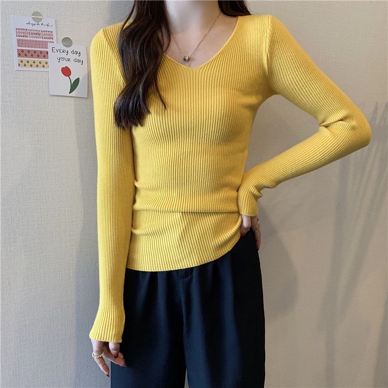 Áo Len Tay Dài Màu Sắc Đơn Giản Thời Trang Cho Nữ