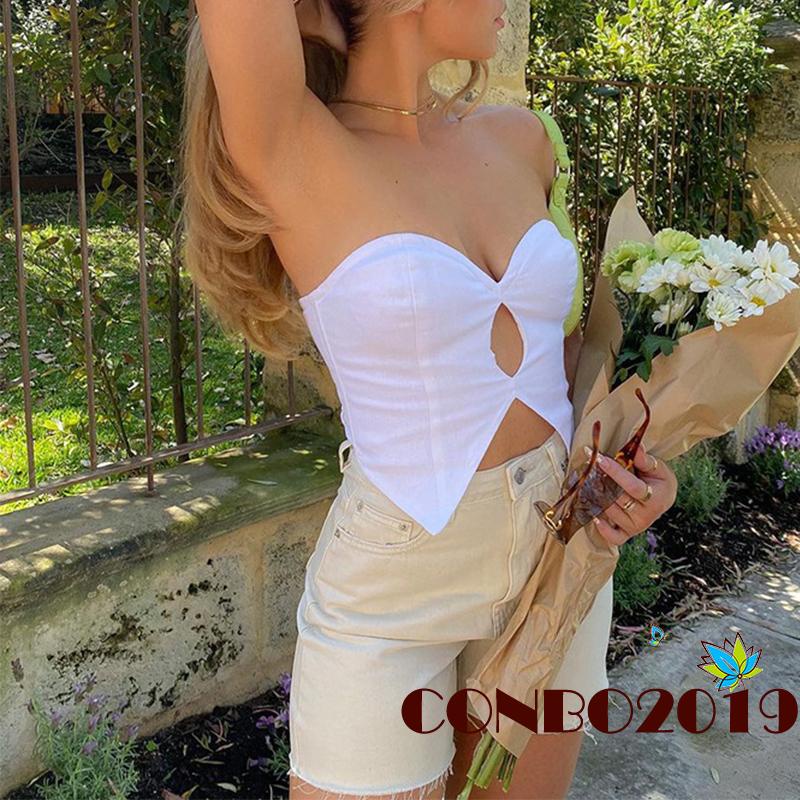 Áo Ống Cổ Chữ V Màu Trơn Thời Trang Dành Cho Nữ