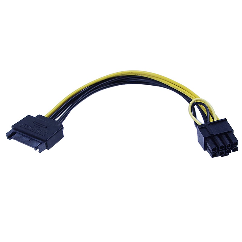 10 Cáp Nguồn PCI-E 15Pin SATA Male Sang 8Pin (6 + 2) SATA 15-Pin Sang 8 Pin 18AWG