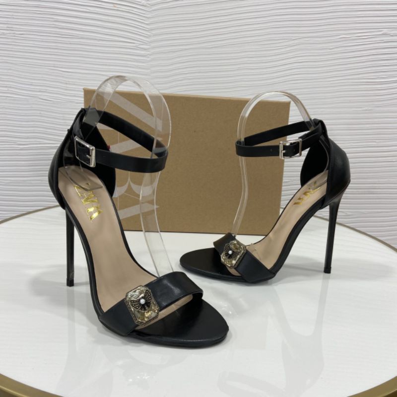 x(ẢNH THẬT) Sandal 10p Quai Mảnh Zara Basic Da Mềm Êm Fullbox Cao Cấp