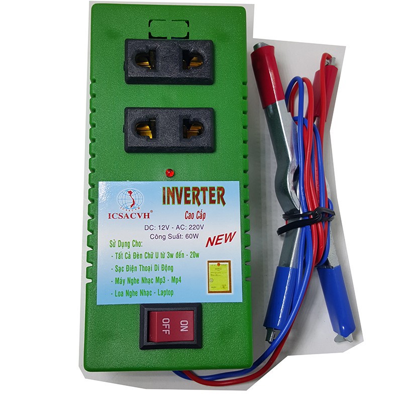 Bộ Đảo Điện 12V Ra 220V Công Suất 60w