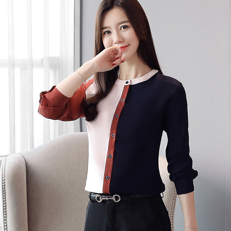 Áo chiffon công sở nữ tay dài phong cách Hàn Quốc | BigBuy360 - bigbuy360.vn