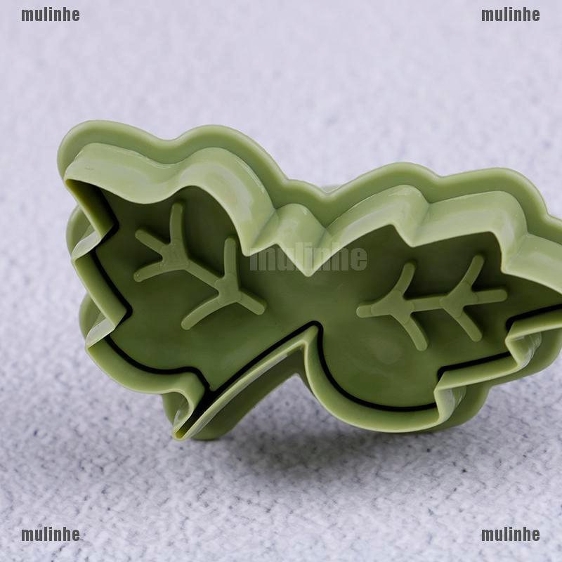 Mul❤ Bộ 4 Khuôn Cắt Bánh Quy Hình Chiếc Lá 3D