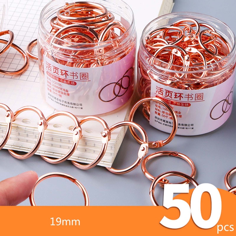 Set 30 / 50 Vòng Nhẫn Kim Loại 19mm Tự Làm Thẻ / Móc Khóa / Sổ Lưu Niệm