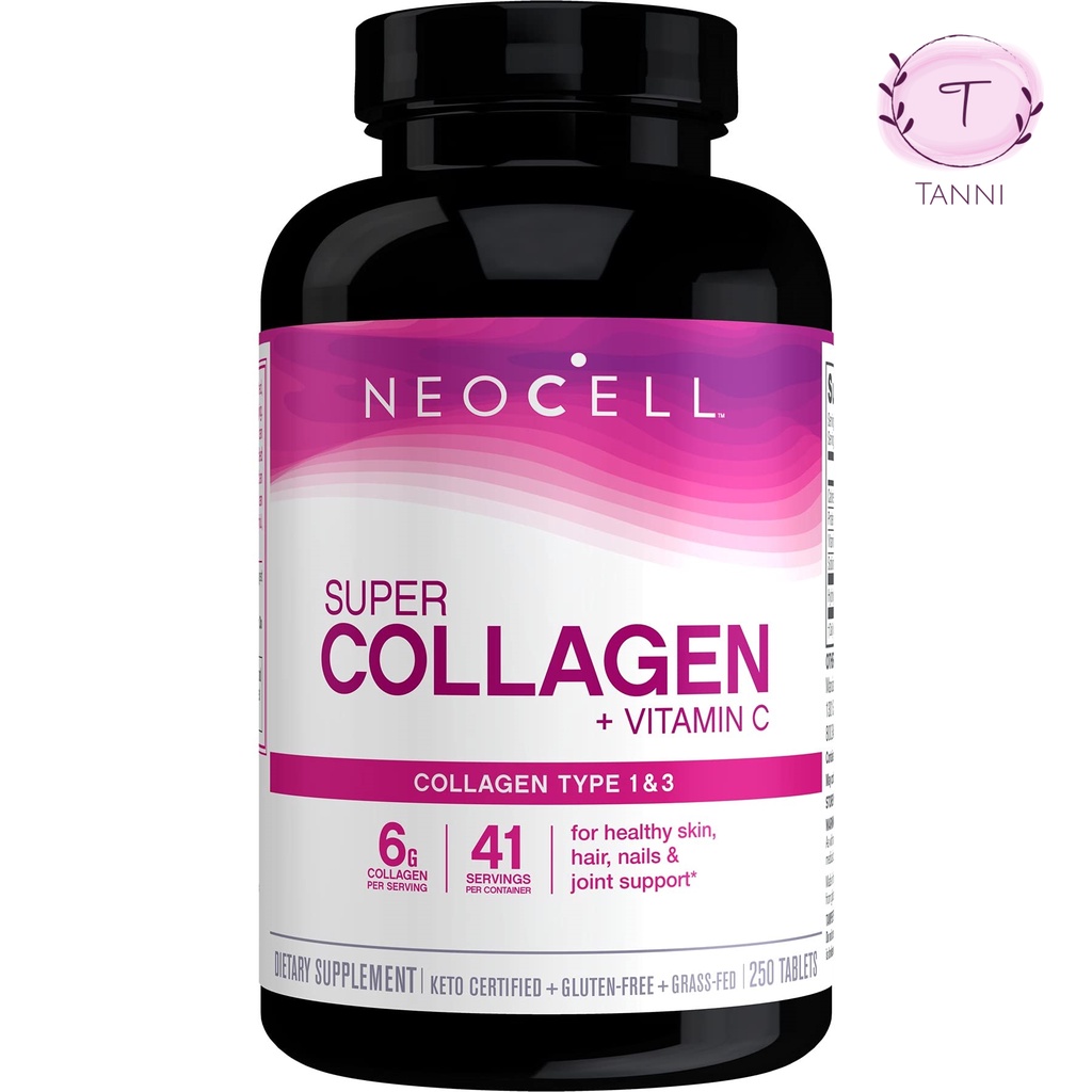 Viên Uống Super Collagen Neocell +C 6000 Mg type 1 - 3 Neocell 250 viên